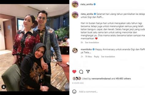 Rayakan Ultah Pernikahan Nagita Slavina Dan Raffi Ahmad Mama Rieta