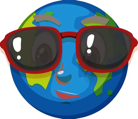 Earth Cartoon Character Wearing Sunglasses On White Background 2036505 Vector Art At Vecteezy