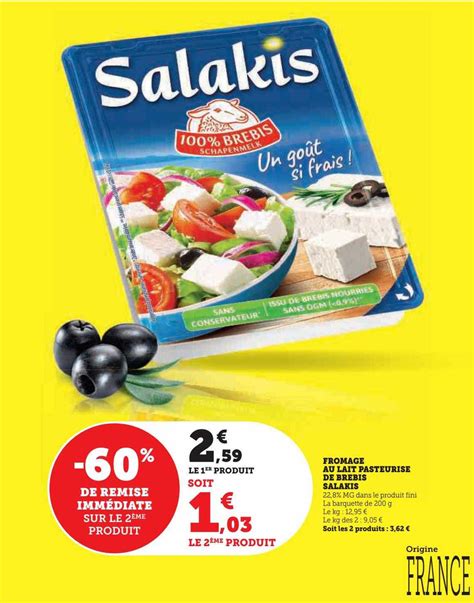 Promo Fromage Au Lait Pasteuris De Brebis Salakis Chez U Express