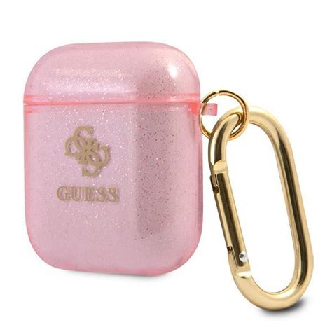 Guess Gua Ucg Gp Airpods Cover R Owy Pink Glitter Collection