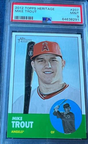 2012 Mike Trout Topps Heritage 207 PSA 9 EBay