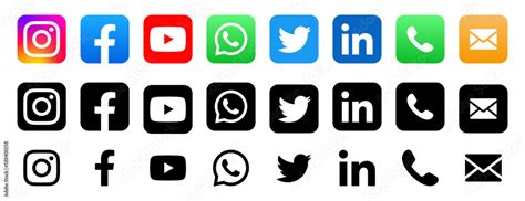 Vecteur Stock Social Media Icons Social Media Logo Facebook