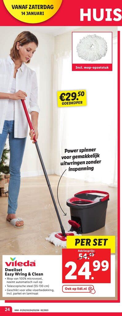 Vileda Dweilset Easy Wring Clean Per Set Aanbieding Bij Lidl