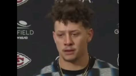 Patrick Mahomes NFL QB CRYING during Postgame Press Conference after ...