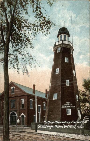 Observatory, Erected 1807 Portland, ME Postcard