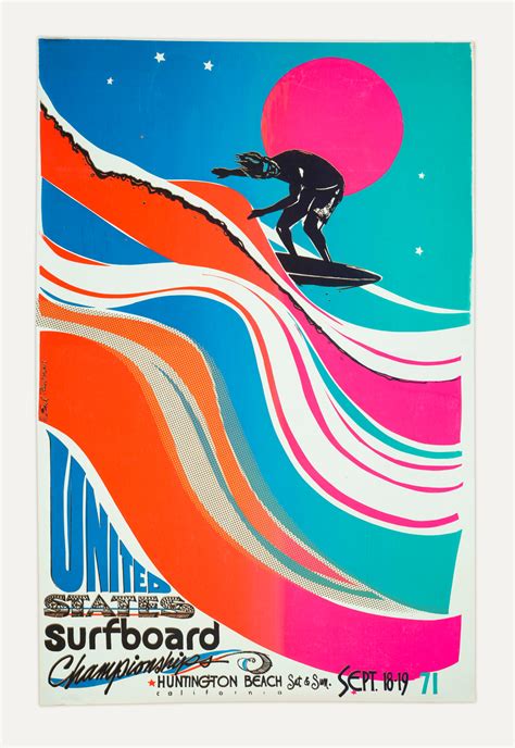 Earl Newman Poster For The United States Surfboard Championship