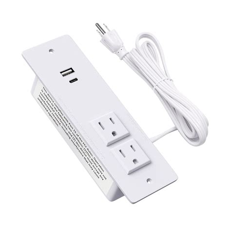 Buy Recessed Power Strip With Usb C Ports Desk Power Grommet Outlets