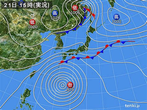 過去の実況天気図2017年10月21日 日本気象協会 Tenkijp