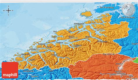 Political 3D Map of More Og Romsdal