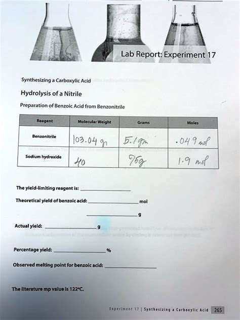 SOLVED: Lab Report: Experiment 1 Synthesizing Carboxylic Acid ...