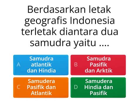 Evaluasi Letak Geografis Indonesia Quiz