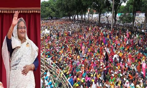 Pm Seeks Vote For Boat In Rangpur Rally To Continue Development