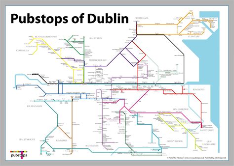 Dublin pubs map - Map of Dublin pubs (Ireland)