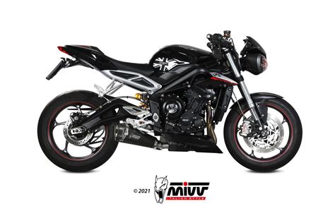 MIVV Slip On Delta Race Black Standard Exhaust For Triumph Street