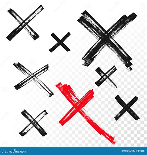 Reject Mark Criss Cross Sign Crossed Hand Drawn Vector Icon