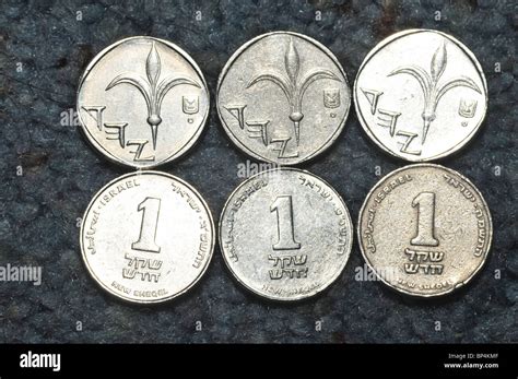 New Israeli Shekel coins 6 one shekel coins Stock Photo - Alamy