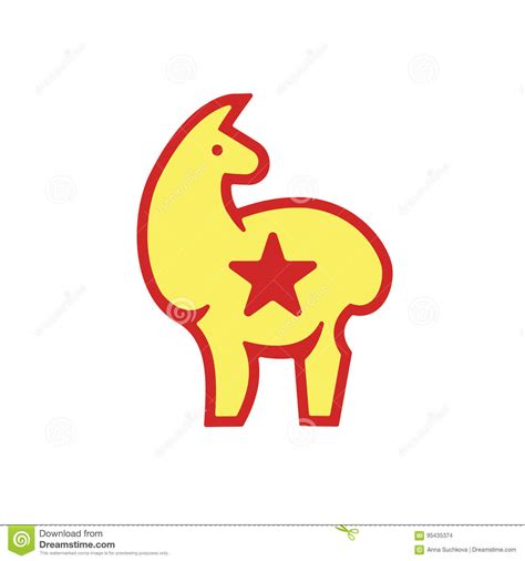 Fluffy golden llama stock vector. Illustration of cartoon - 95435374