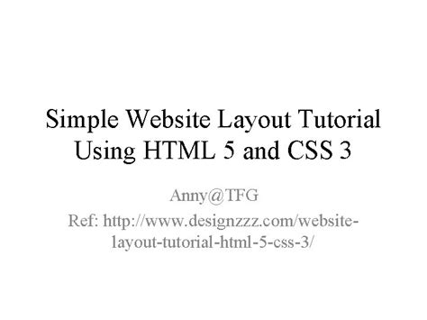 Simple Website Layout Tutorial Using HTML 5 and