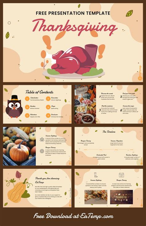 Thanksgiving PowerPoint Template - EaTemp