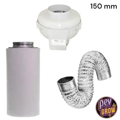 Compra Kit ventilación carbón 150mm VK Extractor Filtro Tubo Pevgrow