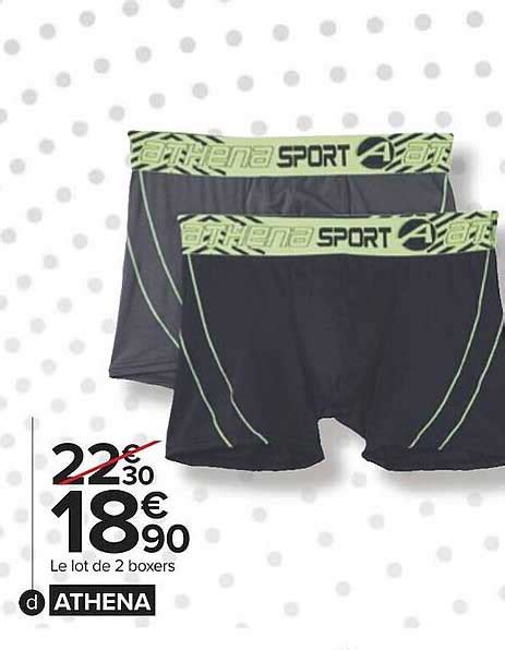 Promo Le Lot De 2 Boxers Athena Chez Carrefour ICatalogue Fr