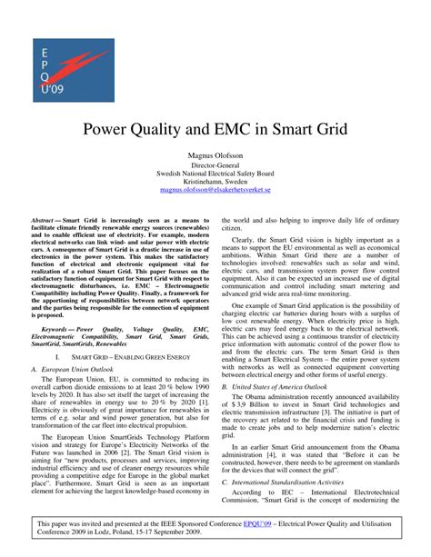 Pdf Power Quality And Emc In Smart Grid