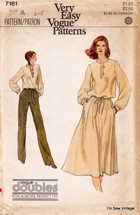 Vogue 7161 Vintage Sewing Pattern Misses Top Skirt And Etsy