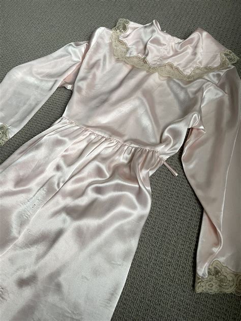 Vintage Victorias Secret Nightgown Pink Satin Size M Gem