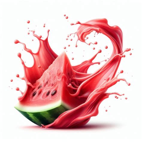 Premium Photo Watermelon Juice Splash Isolated On White Background Ai