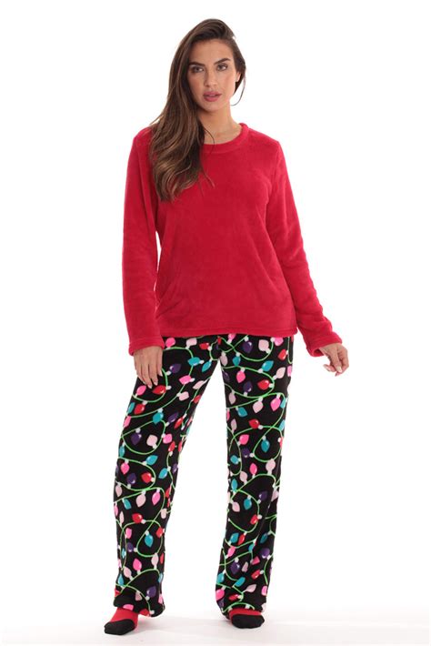 Just Love Plush Womens Pajama Pant Set With Matching Socks With