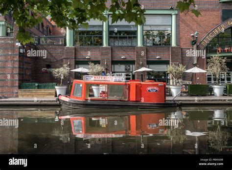 Canal Boat River Taxi Along The Beautiful And Picturesque Birmingham