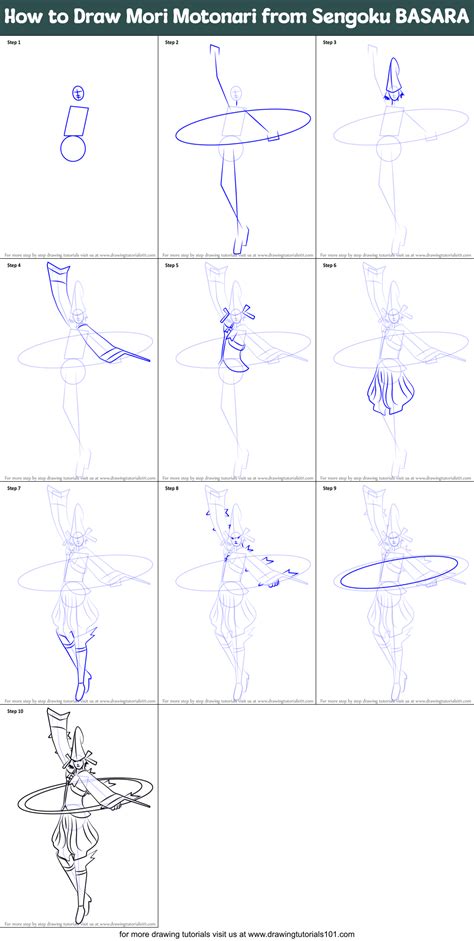 How To Draw Mori Motonari From Sengoku Basara Printable Step By Step