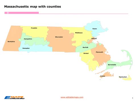 Massachusetts Town Map - Editable PowerPoint Maps