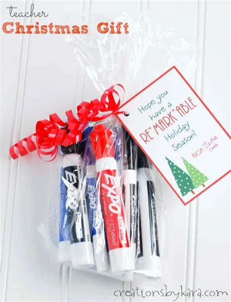 Teacher Christmas T Markers With Free Printable Card