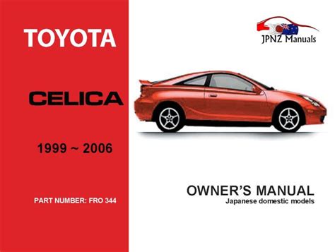 Toyota Celica Owners User Manual In English 1999 2006