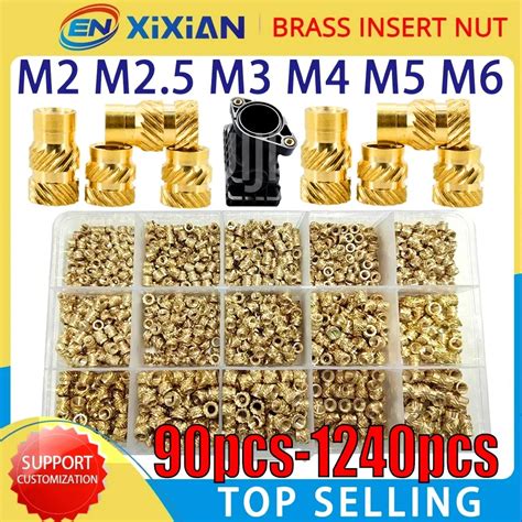 M2 M2 5 M3 M4 M5 M6 Brass Heat Set Insert Nut Hot Melt Knurled Threaded