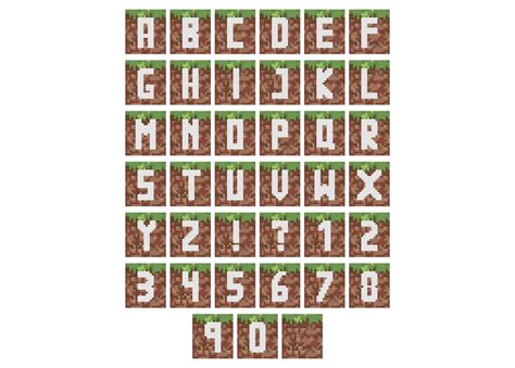 Minecraft Embroidery Font