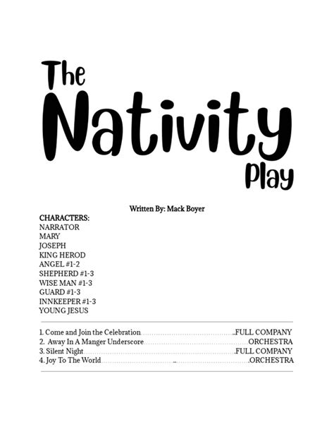 The Nativity Play Script | Download Free PDF | Nativity Of Jesus | Mary, Mother Of Jesus