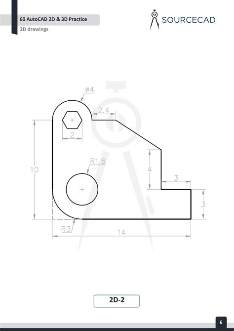 Autocad 2dand3d Practice Drawing Autocad Tutorial Drawing Practice Autocad