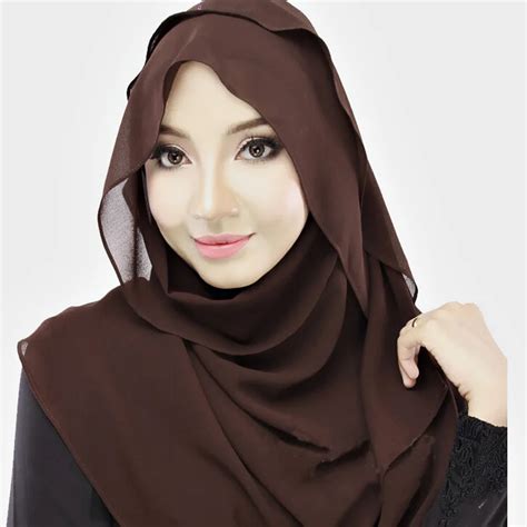 Muslim Bubble Chiffon Hijab Square Scarf Islamic Headscarf Malaysia