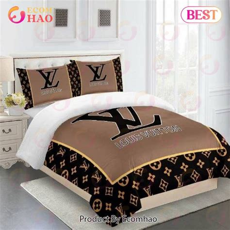 Comforter Sets Dark Beige Black Full Louis Vuitton Bedding Set Ecomhao Store