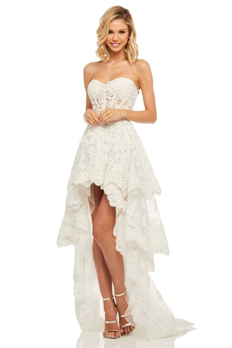 Sherri Hill 52513 Sweetheart Lace High Low Dress In 2020 Wedding