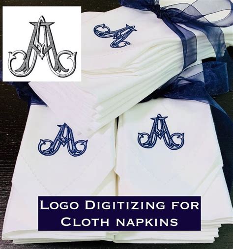 Digitizing Wedding Monogram - Custom Wedding Monogram Cloth Napkins | Custom wedding monogram ...