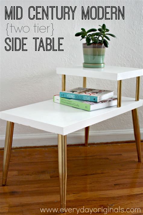 Mid Century Modern Two Tier Table Makeover Side Table Makeover Mid