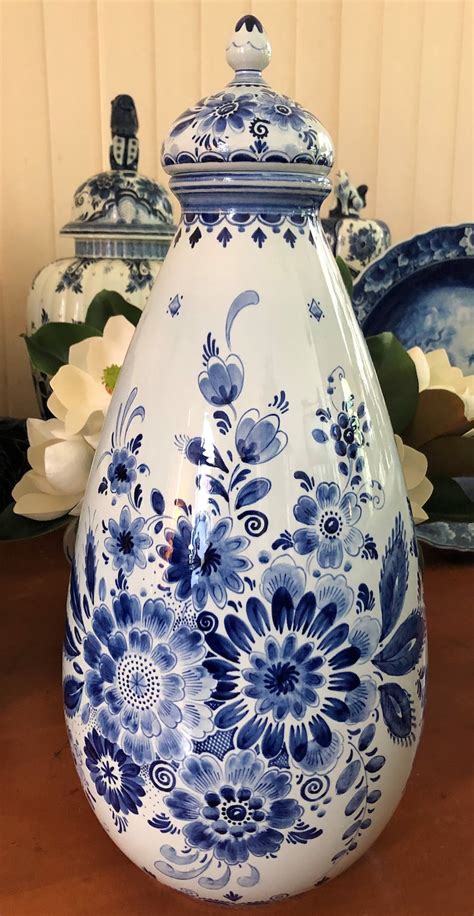 Large Delft Blue Ginger Jar Vase OZ Delfts Blauw Deksel Vaas Etsy