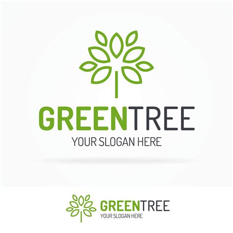 Green tree logo set line style 7654724 Vector Art at Vecteezy