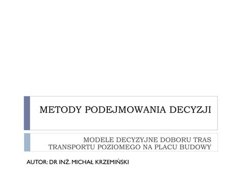 Ppt Metody Podejmowania Decyzji Powerpoint Presentation Free