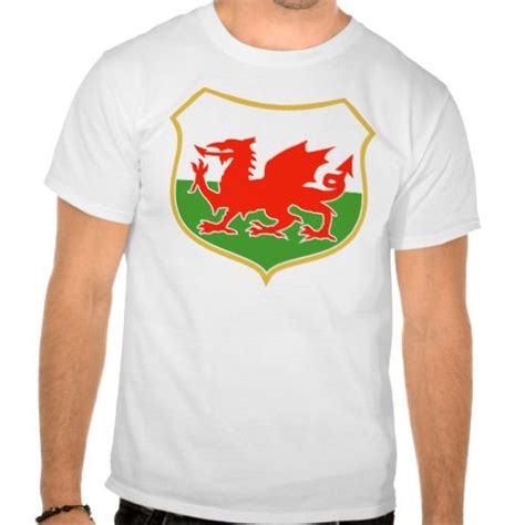 Rugby Wales Red Welsh Dragon Sports Mascot Tshirt Illustration Of A