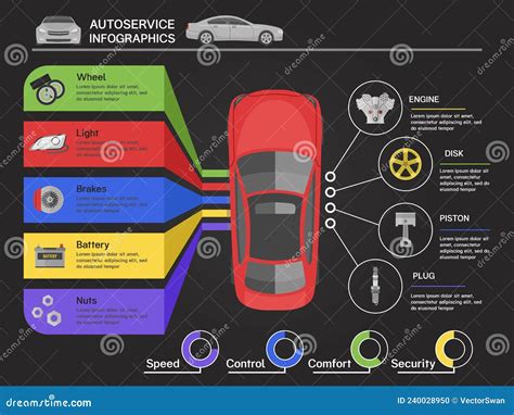 Auto Service Infographics Stock Vector Illustration Of Plug 240028950