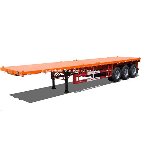 Tridem Axle Ft Flatbed Container Truck Trailer T Axle Semi